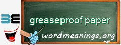 WordMeaning blackboard for greaseproof paper